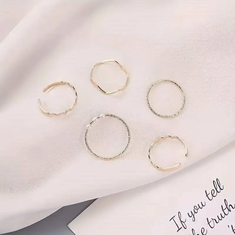 5pcs Niche Ring Trendy Simple Jewelry Set