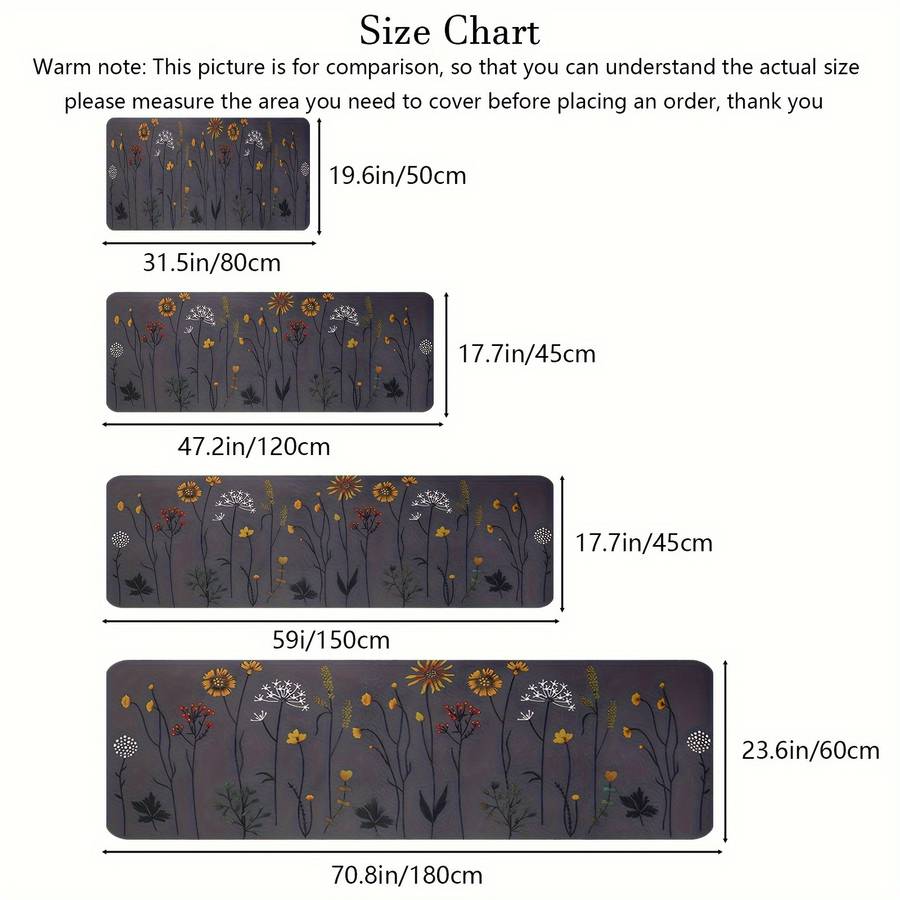 1Pc 17.7x47.2inch 45x120cm Floor Mat