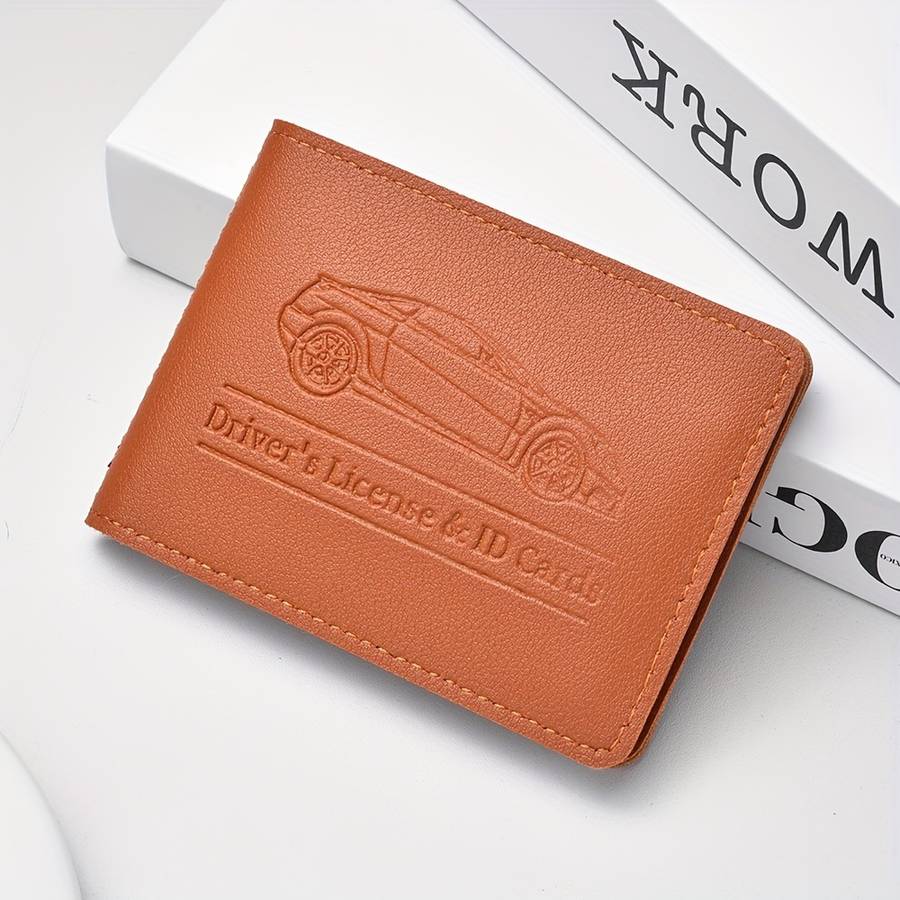 1pc DEABOLAR Driver's License ID Card Holder Stylish Car Design Wallet for Credit Cards Compac