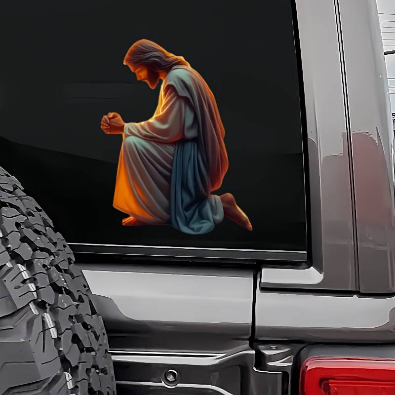 1pc   14.99cmx11.94cm Jesus Christian Themed Stickers