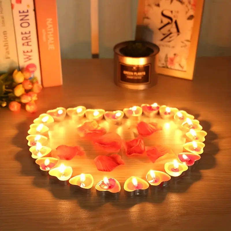 50 Heart-Shaped Candles