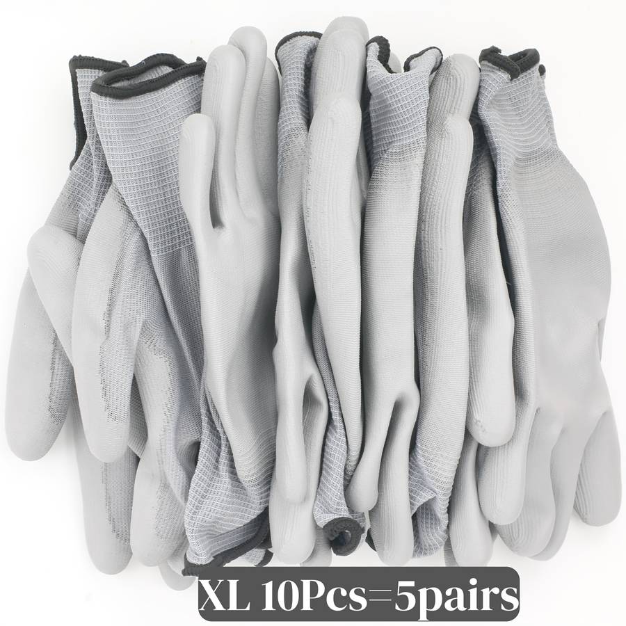 5 Pairs Size M Andpu Nylon Multi Purpose Work Gloves