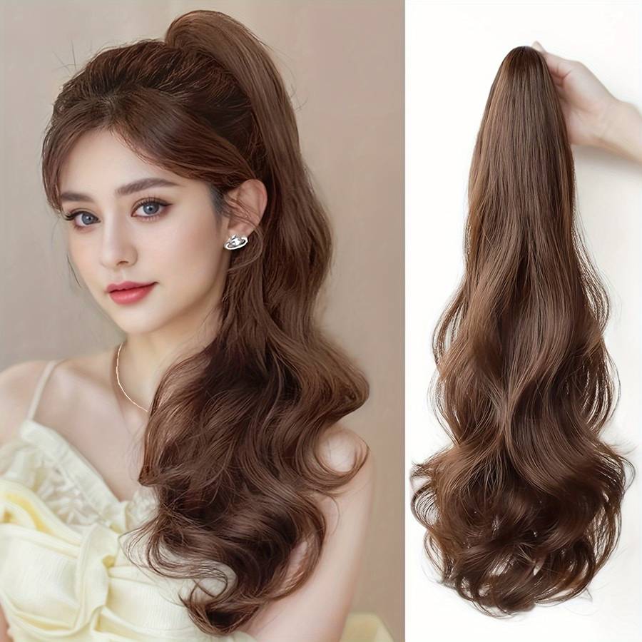 1Pc Dark Brown 50.8cm Fashion Design Wig