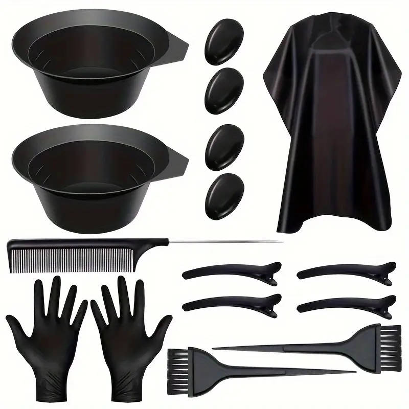 16pcs Hair Coloring Kit with Mixing Bowl Dual-Sided Brush Salon Accessories for All Hair Types