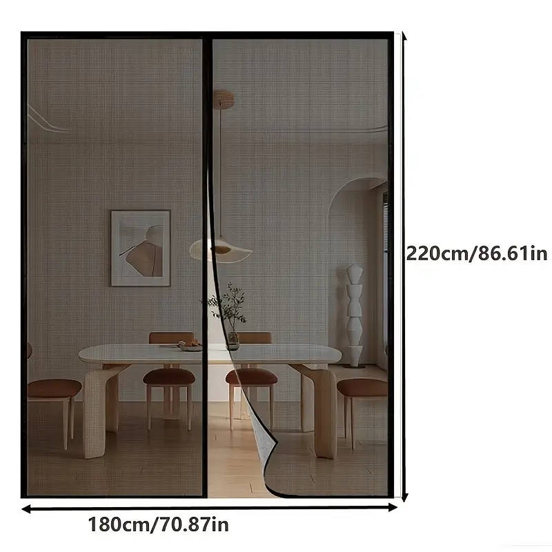 Large Black Insect-Proof Mesh Door Curtain
