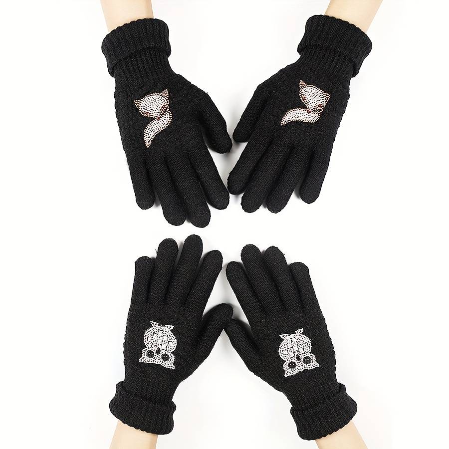 1 Pair Owl Warm Gloves