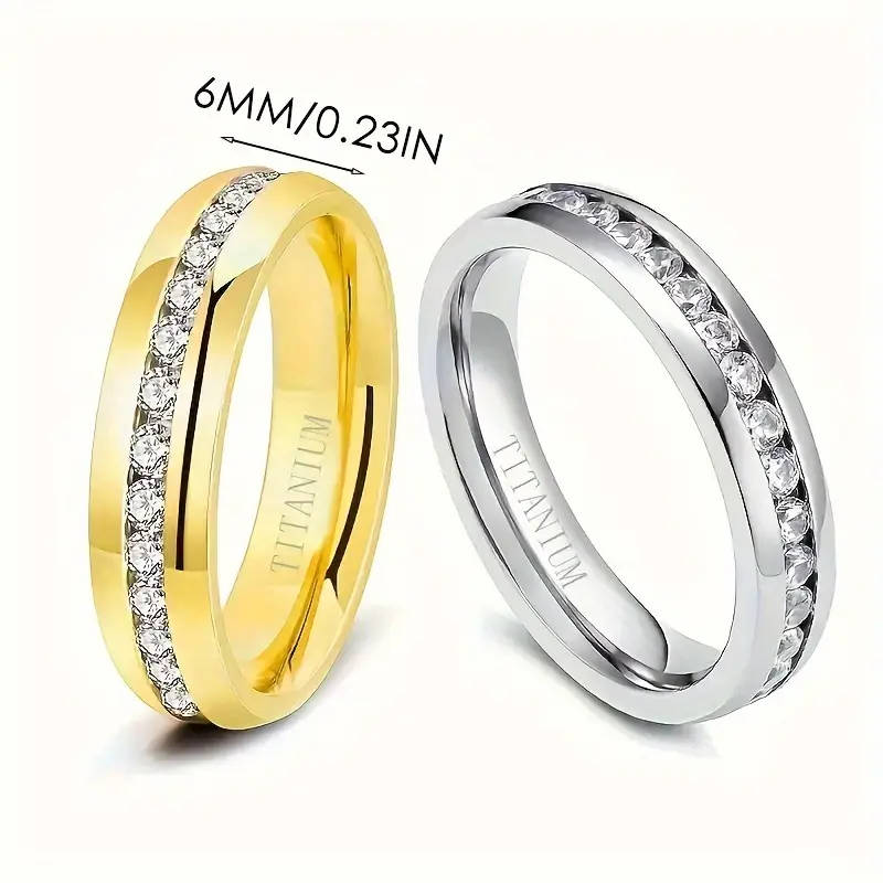 Titanium Stunning Ring with Synthetic Cubic Zirconia