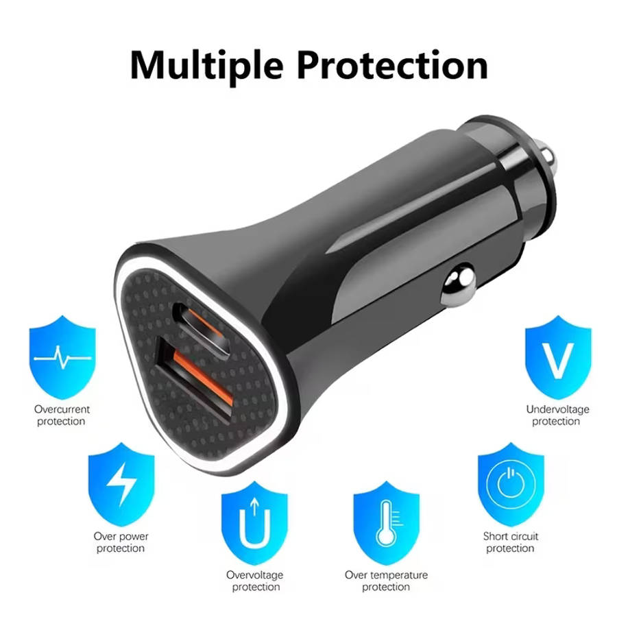 3.1A Fast Charging Dual Port USB Charger Car Cigarette Lighter Adapter