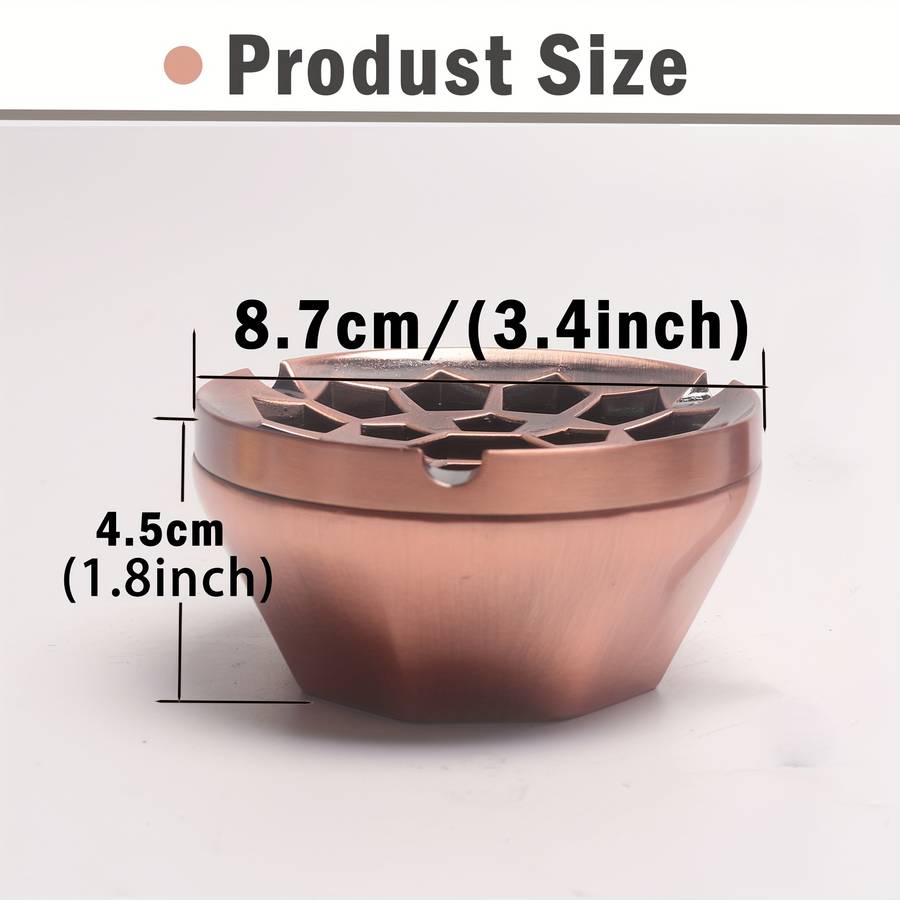 1pc Classic Round Metal Ashtray with Windproof Design C Stylish Windscreen Feature for Outdoor Res
