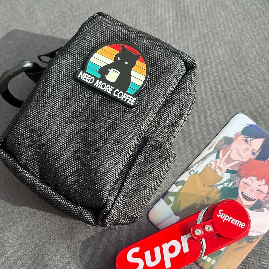 1pc Original Canvas Storage Bag Coin Purse Card Holder Belt Bag Mini Hanging Pouch for Running