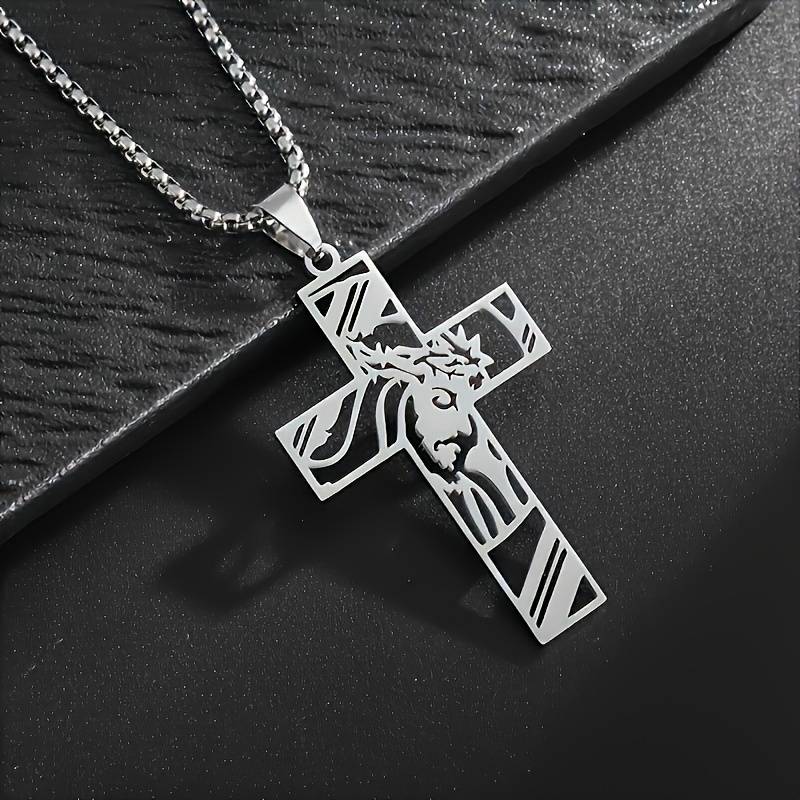1 Piece Silvery Add Goldenx2 Jesus Theme Pendant
