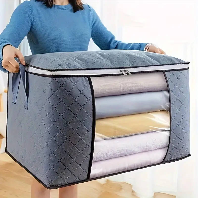 Vintage-Style Foldable Storage Bags for Clothing and Blankets - Large Capacity