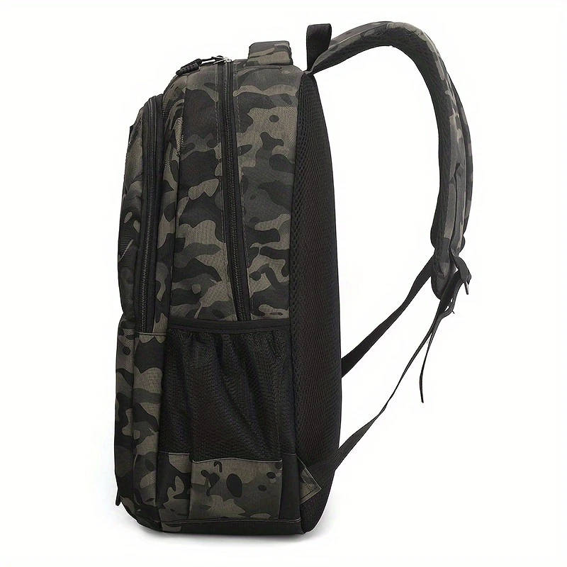 1pc Mens Casual Nylon Backpack with Laptop Compartment Lightweight Adjustable Straps Zipper Closure