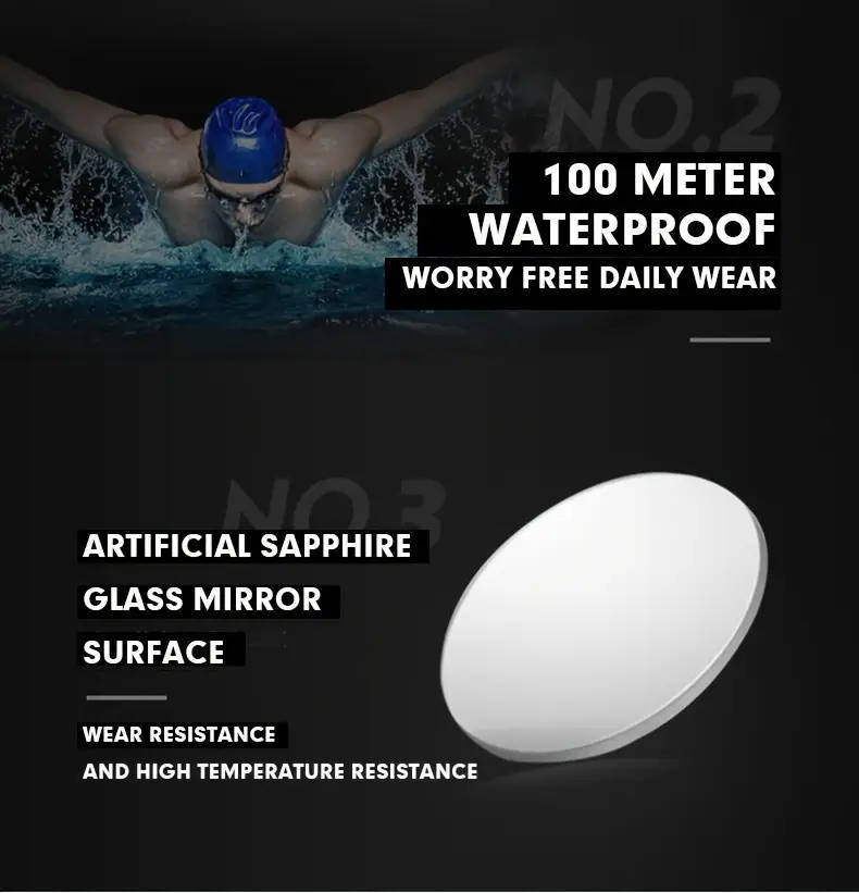     mens business watch sapphire   stainless   with date stopwatch features details 5