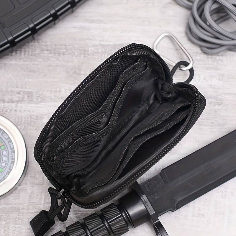 1pc Sporty Oxford Mini Waist Pouch with Clear Window Multi-Functional Coin Purse Card Holder 1 P