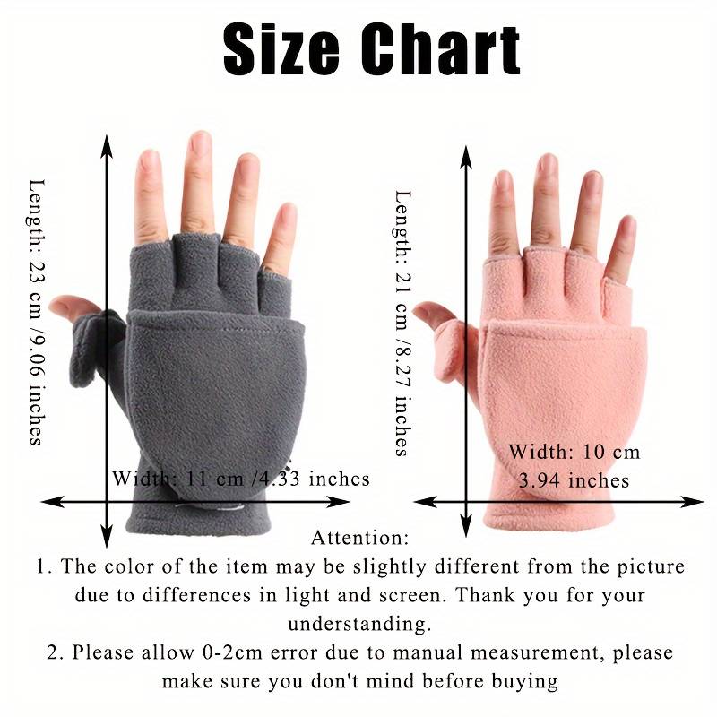 1 Pair Ladies Gray Warm Gloves