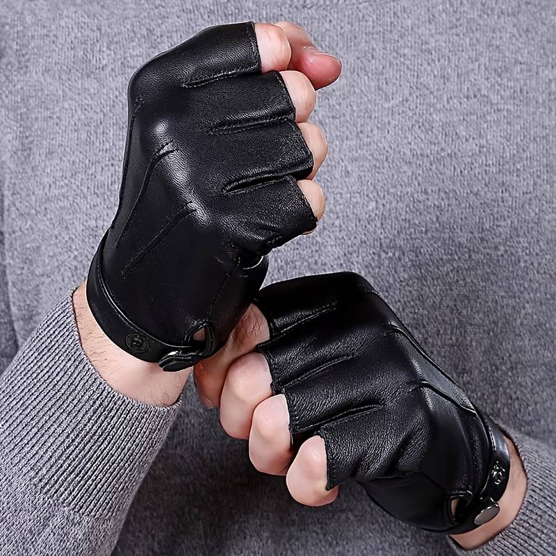 1 Pair Black Outdoor Sports Gloves