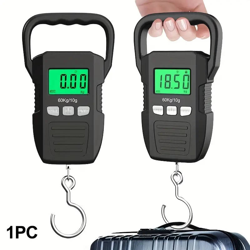 1pc Durable Digital Hanging Scale with Large Backlit LCD Display 60kg Capacity Ideal for Fishing Lug