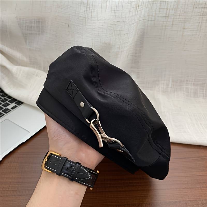 1pc Elegant Women's Beret Hat Classic Vintage French Style Plaid Top Military Cap Warm Winter