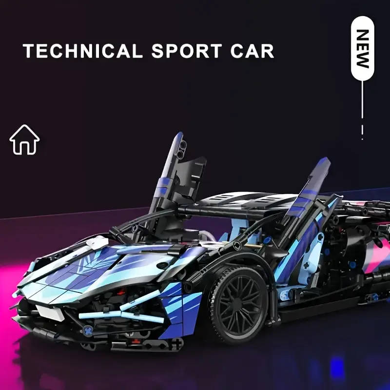 3629 Piece Futuristic Cyberpunk Luxury Racing Car Building Blocks