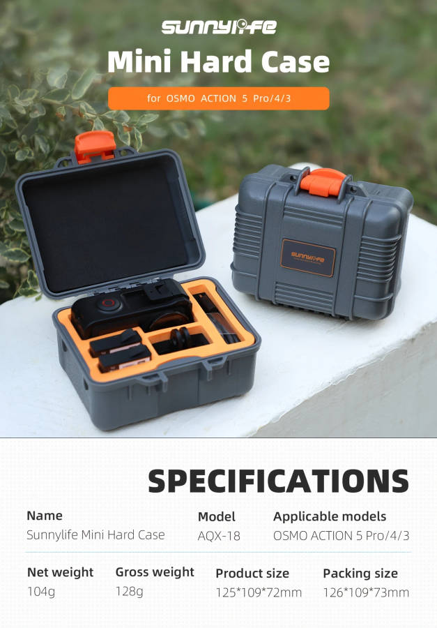 durable protective case for pro 4 3 waterproof shockproof hard shell release mount battery camera cable management and accessories storage case details 0