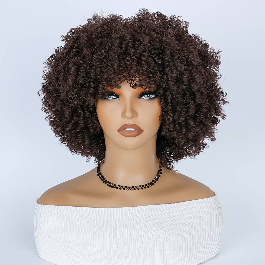 1Pc Coffee Color 30.48cm Fashion Design Wig