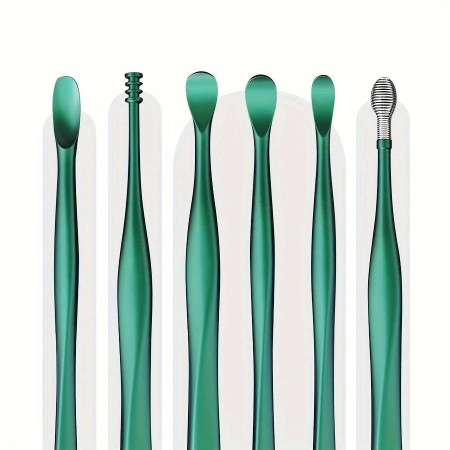 6pcs Portable Ear Cleaning Kit with Durable Spoon Set Storage Case Safe Battery-Free Ear Wax Removal