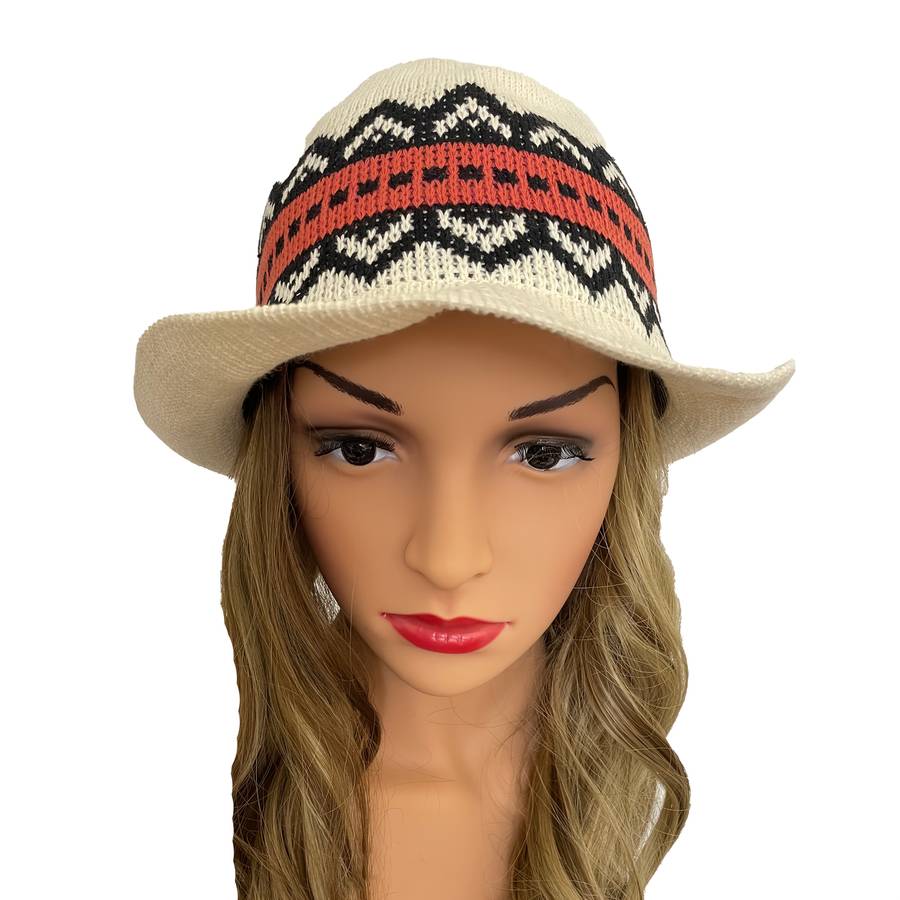 1pc Boho Chic Embroidered Floral Sun Hat for Women Summer Beach Fedora with UV Protection Versat