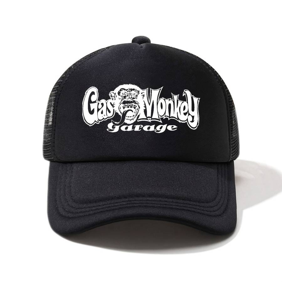 1pc Gas Monkey Garage Printed Half Mesh Baseball Cap Lightweight Sun Hat for Men Women Ret