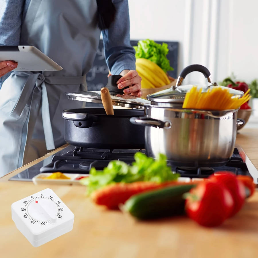 1pc Simple Mechanical Timer Kitchen Small Square Pendulum Timer Reminder High Quality Energy Saving