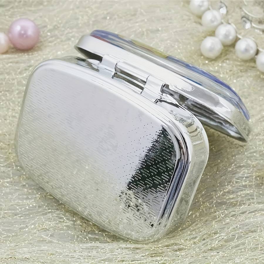1pc Wolf Family themed mini pill box double compartment design portable travel pill storage b