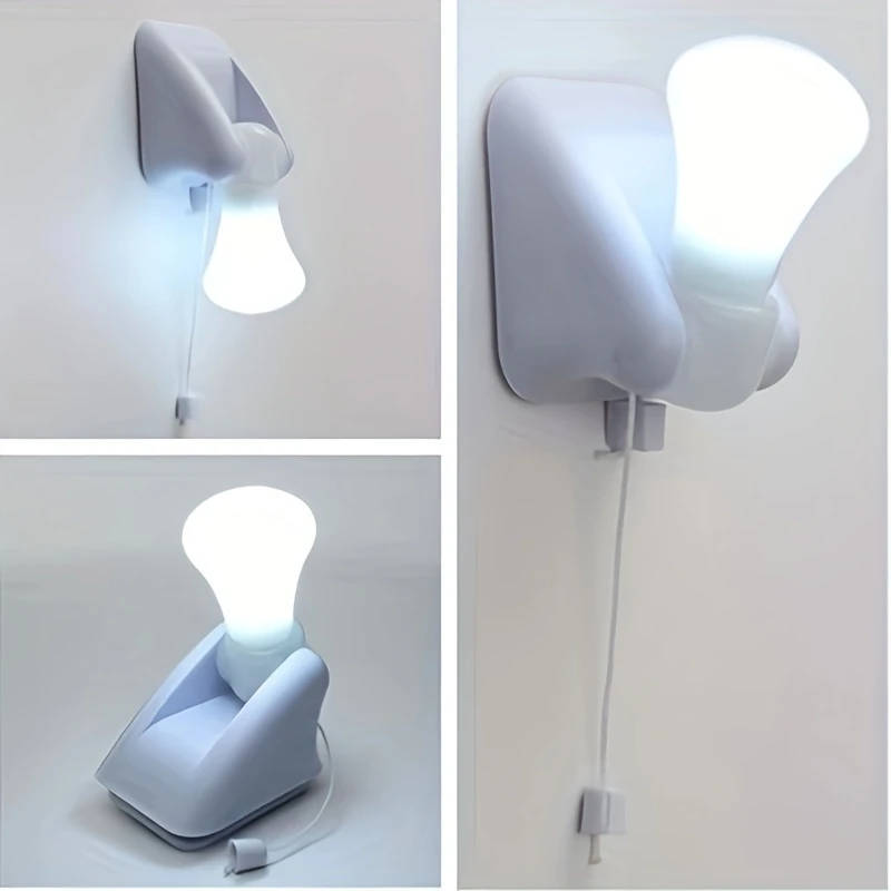1pc Retractable Rope Light Portable LED Lamp Zipper Control Battery Powered Self-Adhesive Traditiona