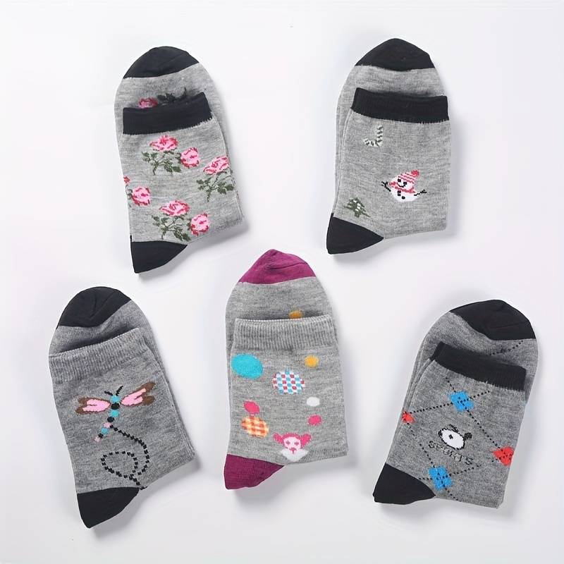 Sock All Gray 10 Pairs Of Patterns Randomly Mixed  One Size