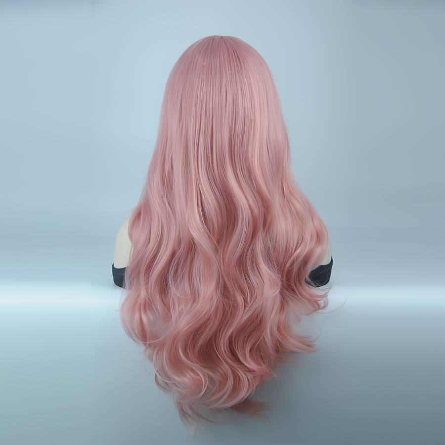 1Pc Pink Color 66.04cm Fashion Design Wig