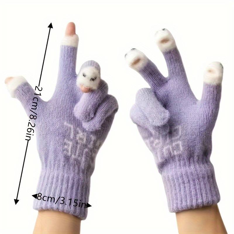 1 Pair Pink Warm Gloves