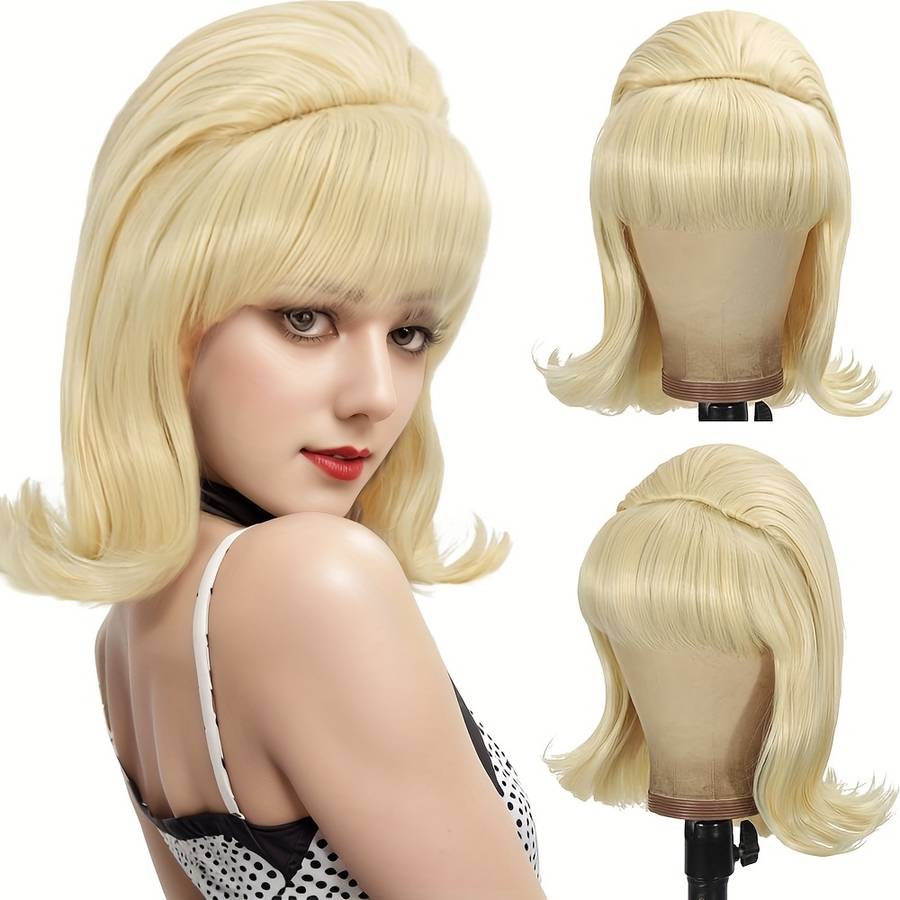1Pc Premium Golden 35.56cm Fashion Design Wig