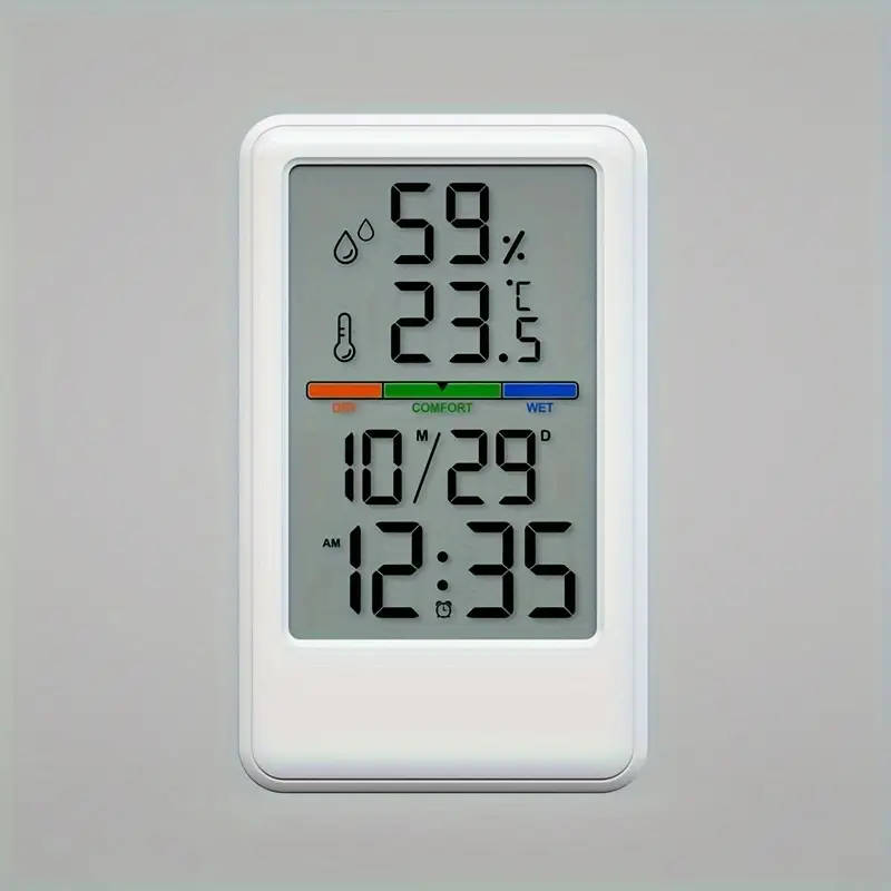 1pc Digital Hygrometer Thermometer Alarm Clock High Precision LCD Climate Indicator With Calibration