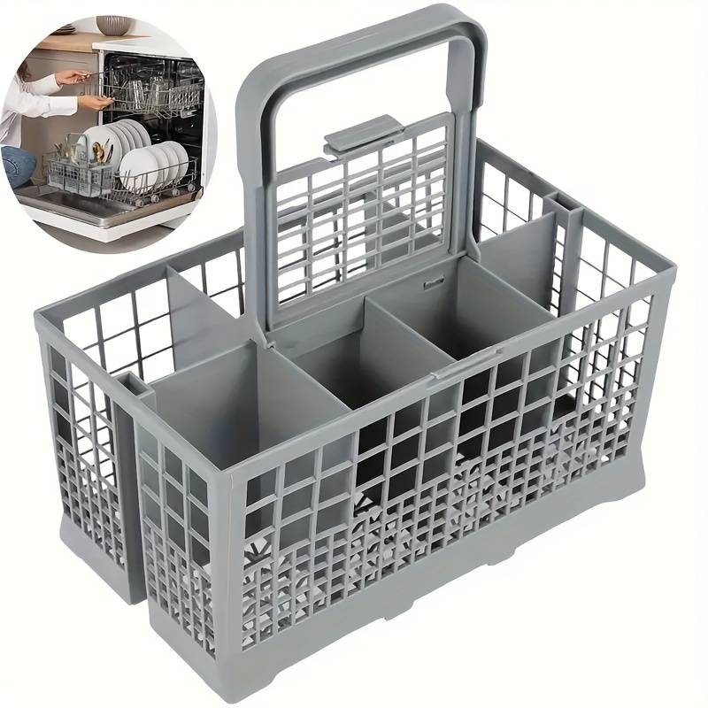 1pc Foldable Universal Dish Rack Basket Baskets with Multifunctional Cutlery Holder Knife an
