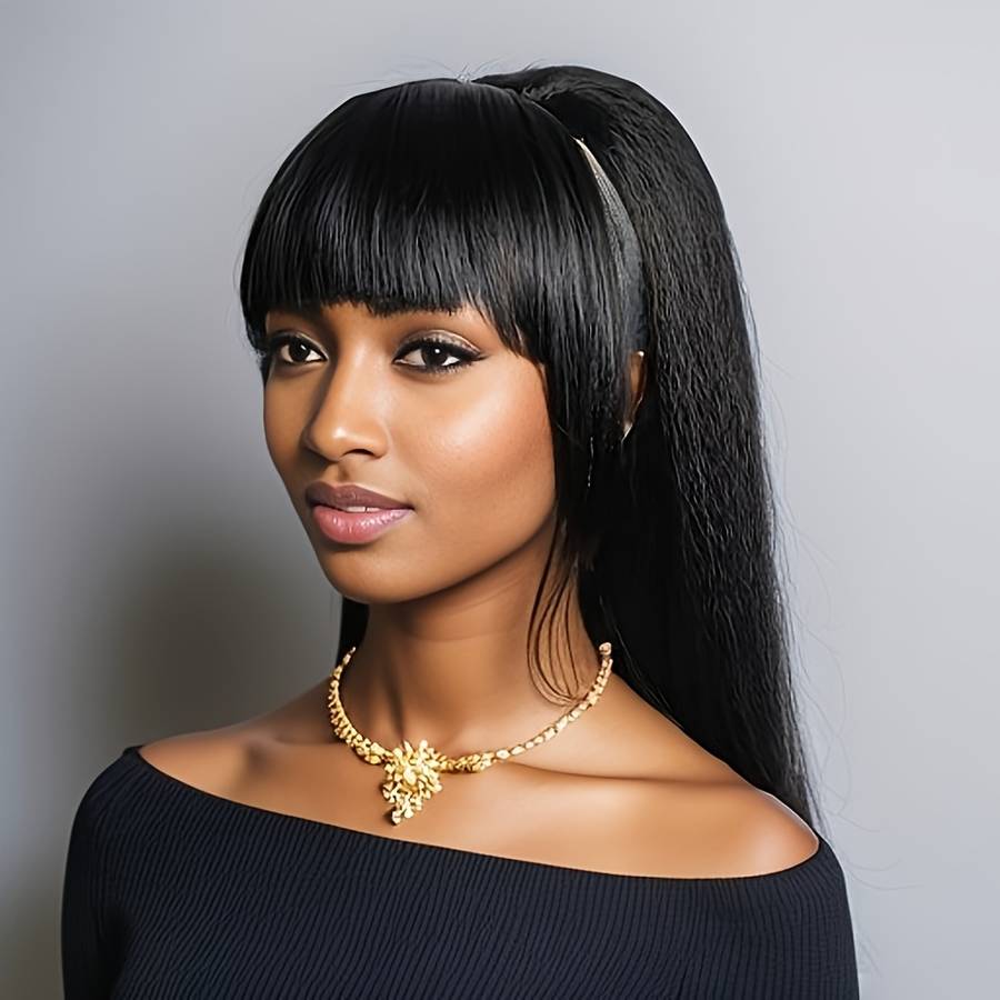 1Pc Black 60.96cm Fashion Design Wig