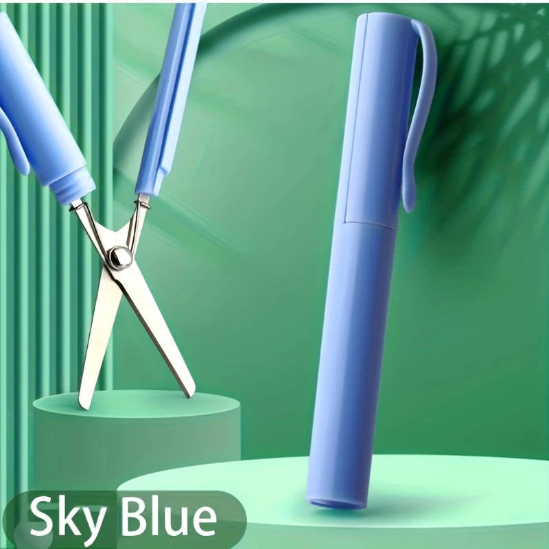 1pc Compact Stainless Steel Folding Scissors Ergonomic Rust-Resistant for Crafts Office Outdoor Use