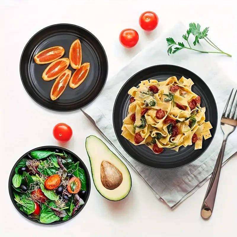 32 Piece Plastic Dinnerware Set Unbreakable, Lightweight Dinnerware Sets for 4