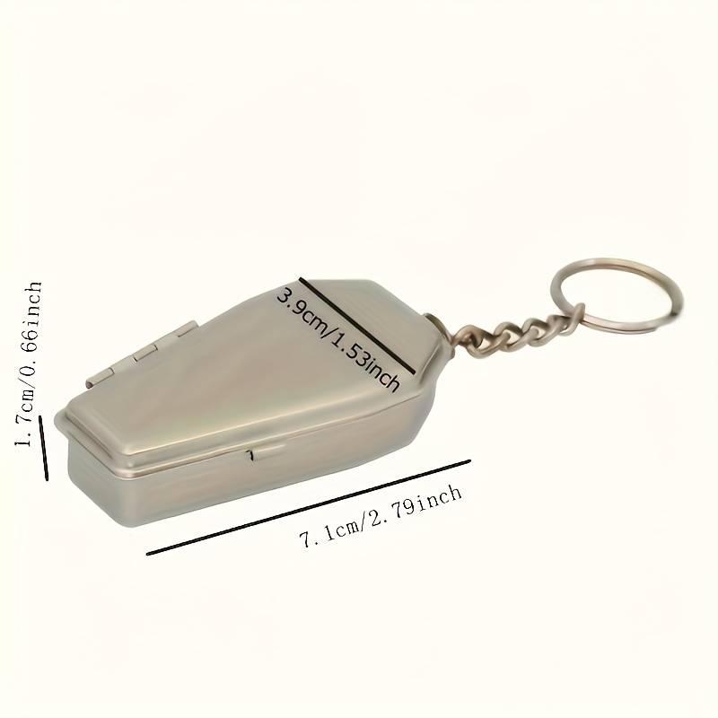 1pc Halloween Rose Colored Coffin Shaped Pocket Ashtray Keychain Portable Mini Ashtray with Li