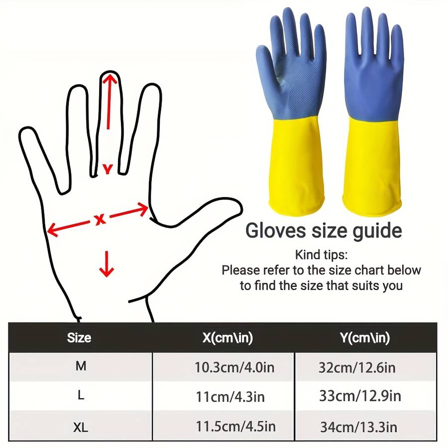 2 Piars Size XL Household Cleaning Gloves