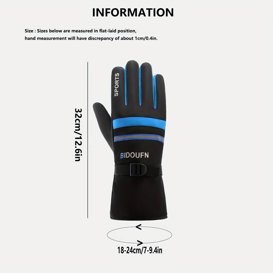 1 Pair Orange Warm Gloves