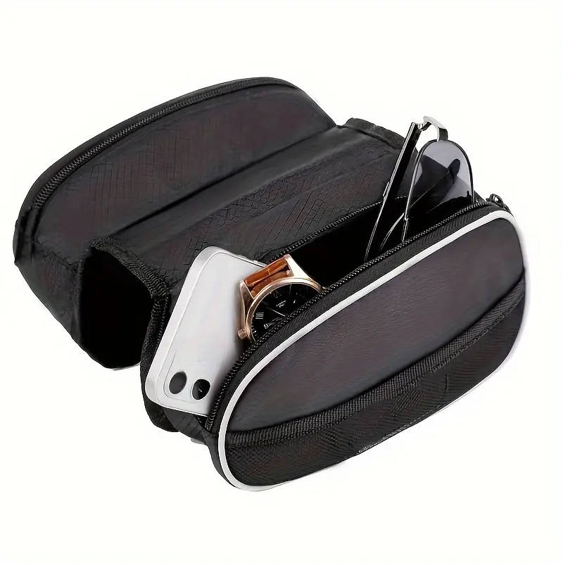 1pc Adjustable Strap Denim Handlebar Bag for Mountain Bike Cycling Frame Pannier Dual Side Bicycle T