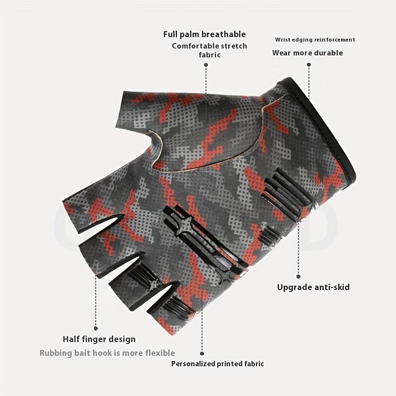 1 Pair Camo uflage Green Size L Outdoor Sports Gloves