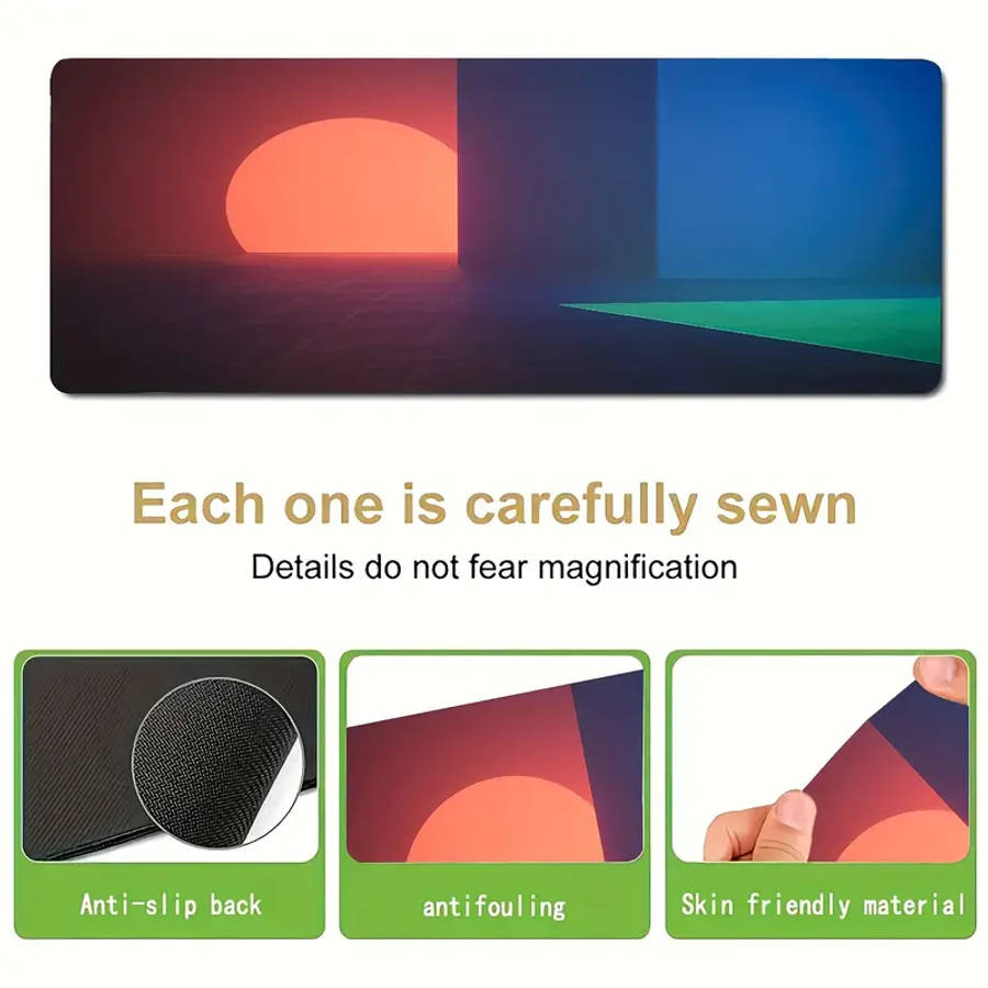 40x90cm Geometric Light Shadow Design Mouse Pad Modern Non-Slip Rubber Base