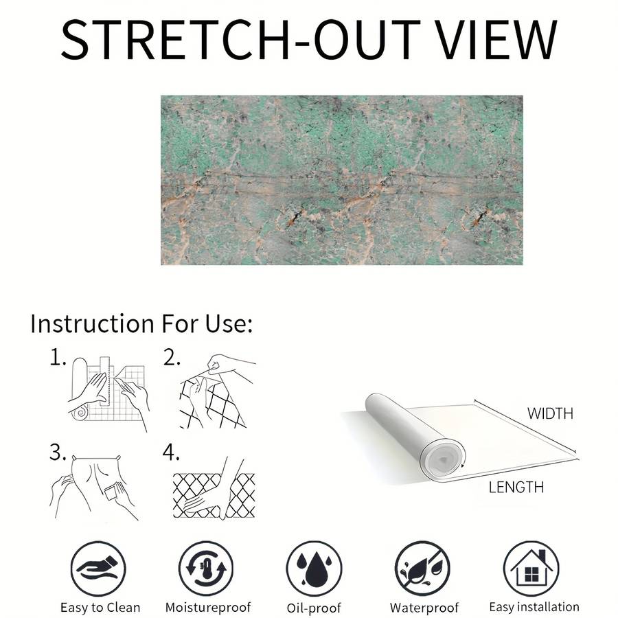 1PC Wall StickersGreen60X1000cm 23.62X393.7in