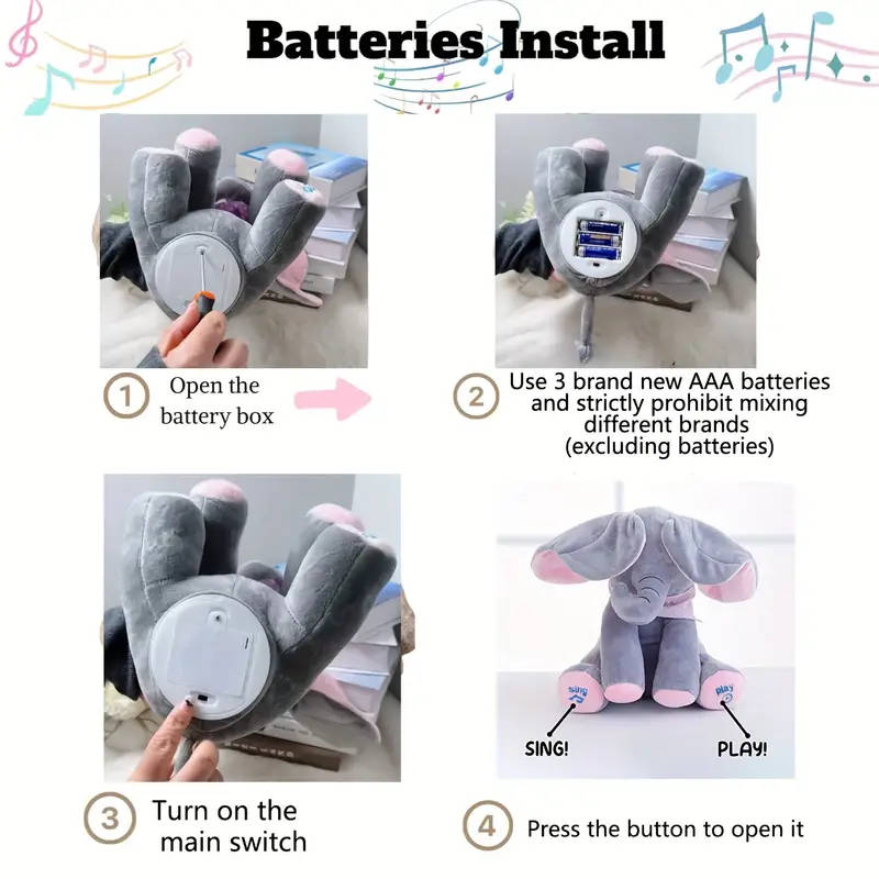 Yaping Hide and Seek Game Elephant Plush Toy