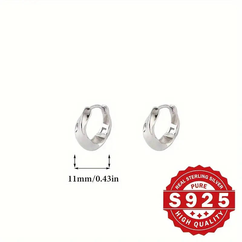 Women's Hoop Earrings Made from 925 Silver with Unique Twisted